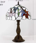 Tiffany Style Hummingbird Stained Glass Table Lamp With 12 Inch Shade And 18 Inch Tall Antique Green Bronze Base Ideal Bedside Desk Reading Light For Bedroom Living Room Home Office UL Listed With On Cord Switch