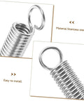 Eight Pieces Extended Compression Spring Assortment Kit For Electric Vehicle Stands Ladder Foot Supports With Heavy Duty Stainless Steel Build For Reliable Structure And Smooth Easy Use In Garage Or Home Projects. stainless steel spring close-up, easy to install