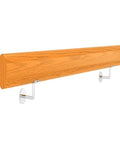 Premium Slick Wooden Stair Handrail Featuring Hella Secure Wall Mount Non Slip Grip For Indoor Outdoor Living Spaces And Senior Support Classic European Style Dope Wood Finish Solid Heavy Duty Build 400Cm Long with sturdy wall mounts.