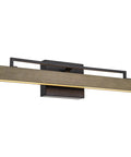 Modern Farmhouse Integrated LED Vanity Light Bar, 24W 3000K Warm White Glow, 25-Inch Hand-Painted Wood Grain Metal Linear Sconce With Smoked Birch And Black Finish, Bright Bath Vanity Lighting For A Fresh On-Trend Look.