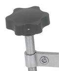 Close-up of the knob on a Stainless Steel Toggle Clamp With Antislip Rubber Tips Arrow Storage Case Hold Down Clamps For 35mm Hinges.