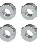 Split Shaft Collar With H7 Tolerance Bore 3/8, 7/8 OD, 3/8 Thick, Zinc Plated 1045 Steel, Set Screw Shaft Clamp For Precise Motion Control Systems And Heavy Duty Machinery, shown front view