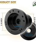 Top Tier Golf Cart Steering Wheel Adapter Compatible With Club Car Ds Featuring Five Or Six Hole Direct Bolt On Mount In Matte Black dimensions.