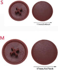 Brown screw cap covers for S and M sizes with 11mm and 17mm diameter, front and back view.