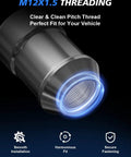 M12x1.5 threading detail for Straight Fire M12x1.5 Acorn Cone Seat Wheel Locks Four Piece Set for secure fitting.