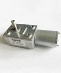 Hella Durable Metal Worm Gear Speed Reducer Motor 6V 12V 24V DC Reversible Plug And Play Operation Strong 30Kg Cm Torque image of motor with metal housing.