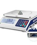 Industrial Counting Scale For Parts And Coins, 66 Lb 30 Kg Capacity, 0.1 G Precision, RS232 Port, counting display and nuts on scale