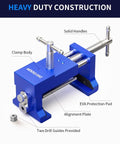 Heavy Duty Cabinet Clamps 4 Pack With Built In Drill Guide And EVA Protection, Cast Steel Construction, Face Frame Alignment Tool, Blue