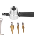 Dual Head Nibbler Cutter With Cobalt Step Drill Bits And High Speed Steel Stepped Bit Set with aluminum housing and drill bits