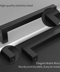 10 Pack Matte Black 7 Inch Cabinet Handles Stainless Steel Drawer Pulls For Kitchen Cabinets Bathrooms Cupboards And Dressers 178mm Hole Centers Easy Installation Durable Hardware