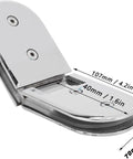Beefy 135 Degree Door Hinges For 8 To 12mm Glass, gate clamp shower door bracket hinge plated clip, sleek mirror finish