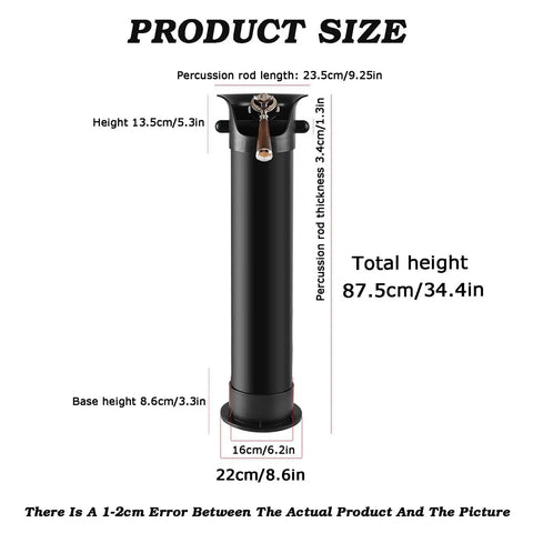 Vertical Espresso Grinder Waste Catcher Bin Three Piece Detachable Countertop Container dimensions detail 87.5cm tall black design.