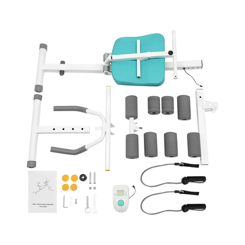 Foldable Ab Trainer For Your Home Gym, Adjustable Full Body Workout Machine parts on white background