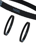 Two Pack 160XL037 Timing Belts Geared Cogged Belt Rubber With Fiberglass Reinforcement Oil Dust Aging Resistant, shown overlapping