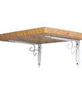 Hella Sturdy Metal Shelf Bracket Featuring Rock Solid Right Angle Build And Super Slick White Finish with mounted wood shelf