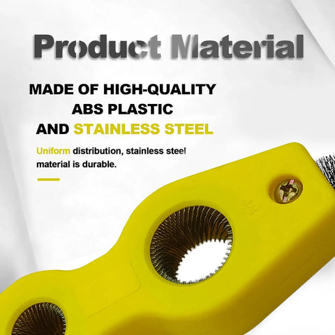 Close-up of Must Have 4 In 1 Car Battery Terminal Cleaner And Corrosion Scouring Brush made of ABS plastic and stainless steel.