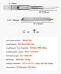 Heavy Duty Drawer Slides 30 Inch Full Extension Side Mount Ball Bearing Tracks With Dual Lock Clip dimensions and details
