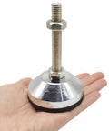 Beefy 4 Inch Adjustable Leveling Feet Set For Furniture, Machinery, Cabinets, And Workbenches, 2 Pack, Rugged Carbon Steel With Rubber Base