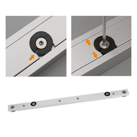 Aluminum Alloy Miter Bar For Table Saw And Router Tables, 300mm Guide Rail with T Slot Track and Slidable Clamp
