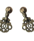 Set Of 4 Vintage Bronze Pendant Handles For Cabinets Drawers And Cupboards And Wardrobe Antique Chinese Style Single Hole Pull Knobs With Mounting Screws 2.2 By 1.3 Inches Zinc Alloy Durable Corrosion Resistant Non Fading