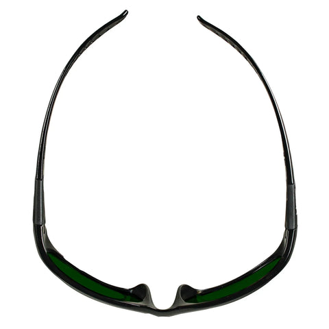 Rear view of Hellraiser IRUV Shade 3.0 Safety Glasses With Black Frame, Infrared And Ultraviolet Protection For Light Cutting And Brazing