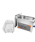 Heavy Duty 3L Ultrasonic Cleaner With Heater For Vinyl Records Carburetors Injectors Brass Auto Parts And Engine Components Digital Timer Temperature Control Rustproof Stainless Steel Tank For Home Workshop Use with removable basket.