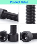 100 Pieces M5 Hex Socket Head Cap Screws Bolts Set, Black Oxide Finish, Grade 12.9 Alloy Steel, Fully Threaded, 0.8mm Pitch