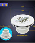 Size dimensions of a Two Pack Threaded Inlet Strainer Kit for Intex Filter Pumps with 1-1/2 inch hoses showcasing inner diameter measurements.
