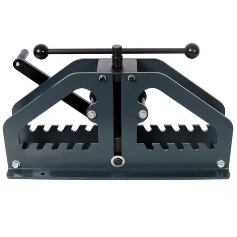 Heavy Duty Manual Tube Roller Bender Pipe Bending Machine, crank operated tool for precise shaping of steel tubing.