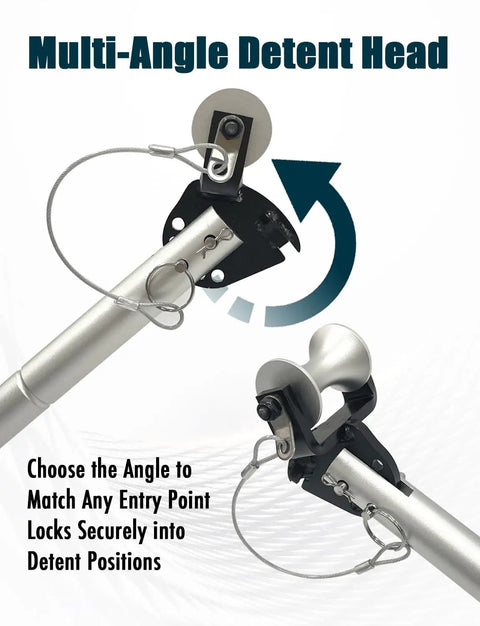 Multi-angle detent head of Heavy Duty Drill Attachment Cable Puller With 1000 Lb Force adjustable for precise entries.