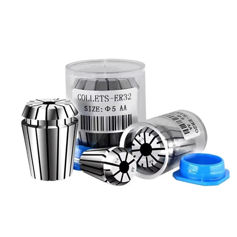 Premium One Piece Er High Precision Spring Collet For Engraving Machine Spindle With Super Secure Clamp And Consistent Grip For CNC Routers And Milling Lathes That Crank Out Smooth Cuts Like A Champ. Multiple ER32 collets laid out for precision tooling.