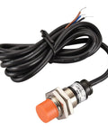 PR18-8DP M18 Inductive Proximity Sensor Switch, 8mm Sensing, Cylindrical Sensor with Cable, DC 12-24V, 3-Wire PNP Normally Open Output