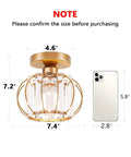 Two Pack Gold Semi Flush Mount Ceiling Lights With E26 Socket Crystal Chandeliers, size comparison with smartphone