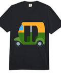 Auto Rickshaw Costume Graphic Tee For Adults Soft Garment Dyed Comfort Colors Heavyweight Crewneck Shirt graphic on black tee