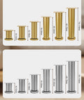 Adjustable Gold Furniture Leveling Feet With Universal Screwless Twist Design For Wobbly Tables Beds And Couches Hassle Free Zero Drilling Solid Floor Savers Quick Renter Upgrade 72 To 110 Cm Span in various heights.