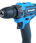 Heavy Duty Cordless Drill Set With 21V Rechargeable Battery And Brushless Motor Delivers Serious Punch close-up of the drill head and chuck.