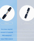 Comparison of IP68 waterproof electrical cable connectors kit for outdoors, 3 way junction box with replaceable lever terminals.