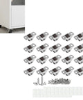 20Lots Furniture Casters, Bottom Mounted for Secure Installation, set of 20 small steel casters with screws and adhesive pads.