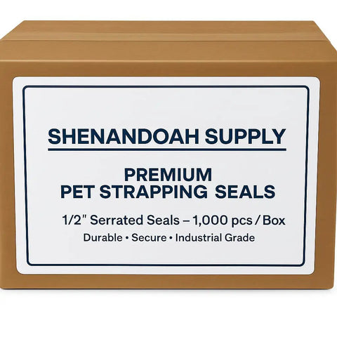 Box of Premium Half Inch Serrated PET Strapping Seals Bulk Pack Of 1000 Beefy Polyester Strap Clips with Secure Grip Teeth for Heavy Duty Tie Downs