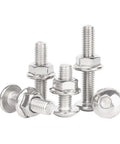 Heavy Duty M6 Hex Socket Screws With Oversized Flat Head Countersunk Design And Matching Flange Nuts Kit, Stainless Steel 304, M6x45