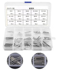 304 Stainless Steel Split Cotter Pins Kit, 15 Varieties, Total 300 Or 450 Pcs, 150 Pcs Per Set displayed in box