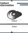 Steering Shaft Five Eighths Inch With Sector Gear Kit And Pinion Gear Bearing Set dimensions showing gear and rod.