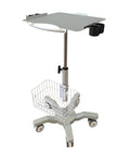 Must Have Height Adjustable Mobile Ultrasound Cart With Probe Holders Wire Basket And Lockable Wheels For Laptop Style Machines