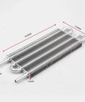 Heavy Duty 4 Row Aluminum Transmission Oil Cooler Universal Kit With 6 Pass Tube And Fin Design, Includes 6 AN Lines For Engine Cooling, 250mm x 130mm