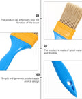 Blue plastic handle and nylon bristles of 2 Inch Nylon Bristle Paint Brush With Plastic Handle, Thickened Oil Based Brush For DIY Home Projects.
