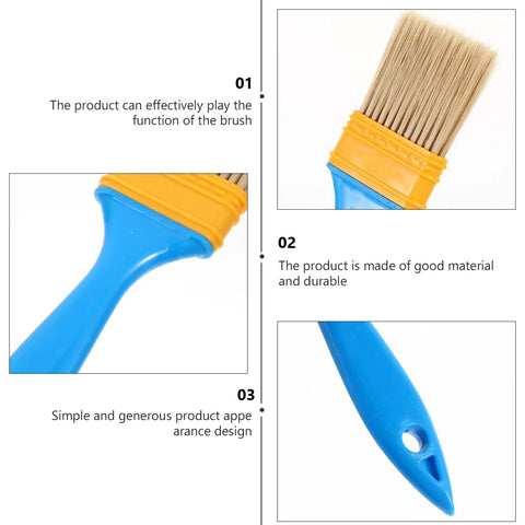 Blue plastic handle and nylon bristles of 2 Inch Nylon Bristle Paint Brush With Plastic Handle, Thickened Oil Based Brush For DIY Home Projects.