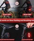 Sticky Bike Alarm Taillight For Happy E-Bike Offroad MTB That Stops Thieves With Sensitive Vibration Sensor To Save Your Ride And Keep You Safe On Dark City Streets With Bright Warning Modes, rear view