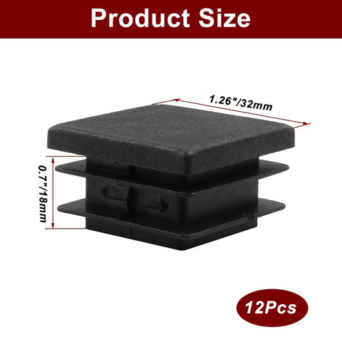 12 Pack One And One Quarter Inch Square Plastic End Caps And Plugs For Square Tubing Posts Chairs And Furniture Durable 32mm Square Tube Caps