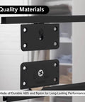 2 Pack Sliding Cabinet Door Hardware Kit Black Hidden Track System With Durable ABS And Nylon Wheels close-up view