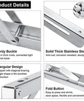 Stainless Steel Folding Shelf Brackets Set Of Four Wall Mounted Heavy Duty Collapsible Table Hinges product details displayed